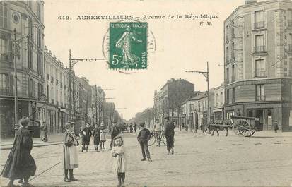 CPA FRANCE 93 " Aubervilliers, Avenue de la République"