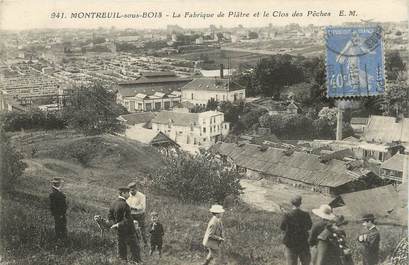 CPA FRANCE 93 " Montreuil sous Bois, La fabrique de plâtre et le Clos des Pêches"