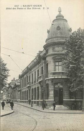 CPA FRANCE 93 " St Ouen, Hôtel des Postes et Rue Diderot'