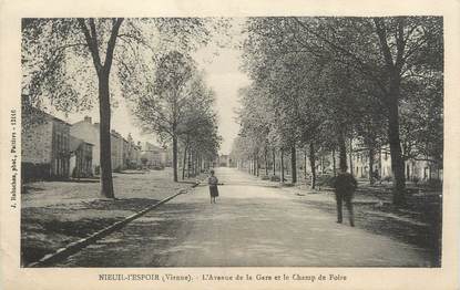 CPA FRANCE 86 "Nieuil l'Espoir, L'Avenue de la gare et le champ de foire"