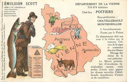 CPA FRANCE 86 "Carte géographique"