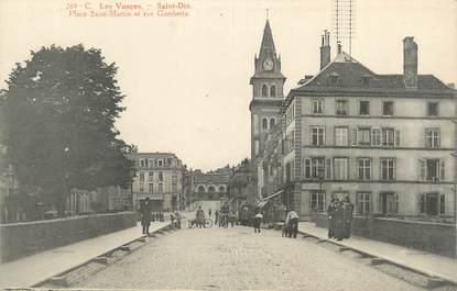 CPA FRANCE 88 " St Dié, Place St Martin et Rue Gambetta"