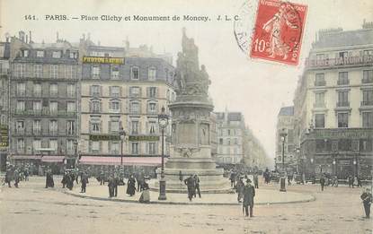 CPA FRANCE 75 " Paris 17ème, Place Clichy et Monument de Moncey"