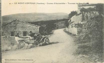 CPA FRANCE 84 " Le Mont Ventoux, Cours d'automobiles, tournant de St Estève"