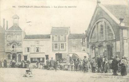 CPA FRANCE 79 " Thénezay, La place du marché"