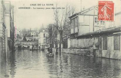 CPA FRANCE 92 "Asnières, Crue de la Seine"