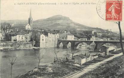 CPA FRANCE 82 "St Antonin, Le pont et l'église"