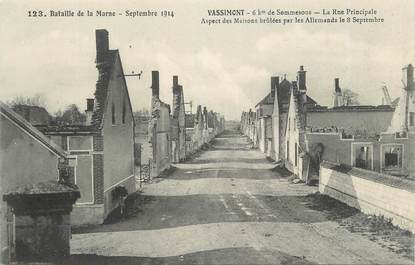 CPA FRANCE 51 " Vassimont, Les maisons brûlées par les Allemands le 08 septembre 1914"