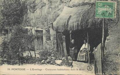 CPA FRANCE 95 "Pontoise, L'Hermitage, habitations dans le roc"