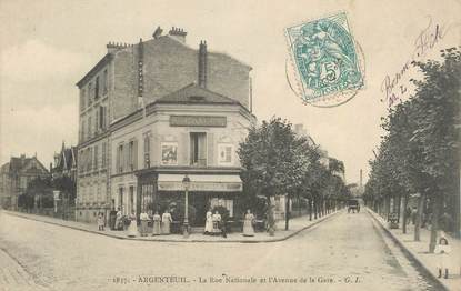 CPA FRANCE 95 "Argenteuil, La Rue Nationale et l'Avenue de la Gare"