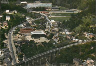 CPSM FRANCE 76 "Bolbec, vue aérienne, le viaduc, le stade"