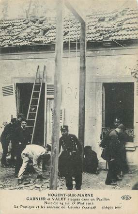 CPA FRANCE 94 " Nogent sur Marne, Garnier et Vallet traqués nuit du 14 au 15 mai 1912"