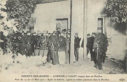 CPA FRANCE 94 " Nogent sur Marne, Garnier-Valet traqués dans un pavillon nuit du 14 au 15 mai 1912"