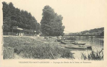 CPA FRANCE 94 " Villeneuve St Georges, Paysage des bords de la Seine et panorama"