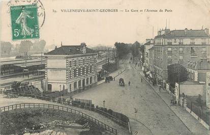 CPA FRANCE 94 " Villeneuve St Georges, La gare et l'Avenue de Paris"