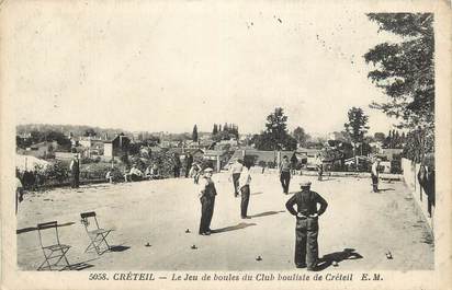 CPA FRANCE 94 "Créteil, Le jeu de boules du club bouliste " / BOULES