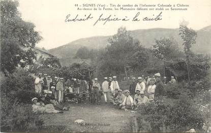 CPA FRANCE 83 " Signes, Tirs de combat de l'Infanterie Coloniale à Chibron, les marsouins"