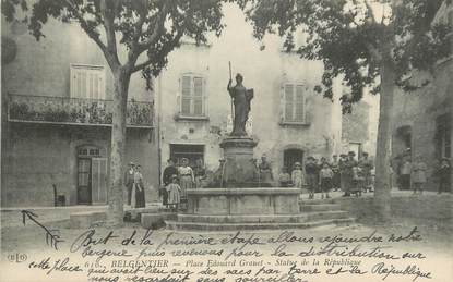 CPA FRANCE 83 " Belgentier, Place Edouard Grauet, statue de la République"