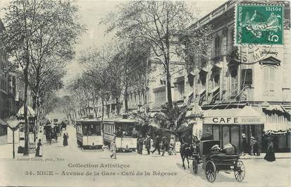 CPA FRANCE 06 " Nice, Avenue de la gare, Café de la Régence"