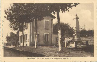 CPA FRANCE 38 " Primarette, La Poste et le monument aux morts"