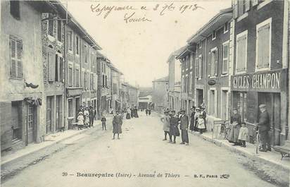 CPA FRANCE 38 " Beaurepaire, Avenue Thiers"