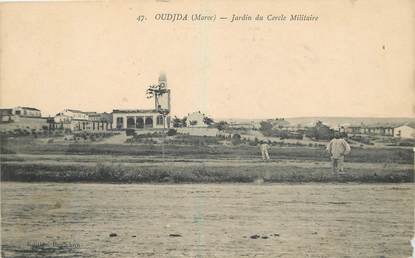 CPA MAROC "Oudjda, jardin du cercle militaire"