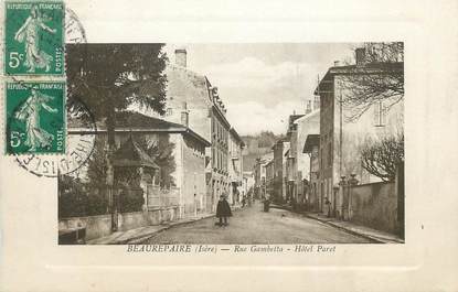 CPA FRANCE 38 " Beaurepaire, Rue Gambetta, Hôtel Paret"