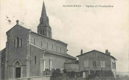 CPA FRANCE 38 " Badinières, Eglise et Presbytère"