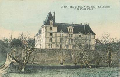 CPA FRANCE 38 " St Marcel Bel Accueil, Le château et la pièce d'eau"