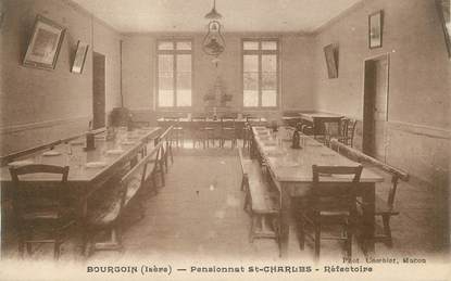 CPA FRANCE 38 " Bourgoin, Le Pensionnat St Charles, le réfectoire"