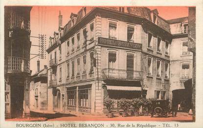 CPA FRANCE 38 " Bourgoin, Hôtel Besançon rue de la République"