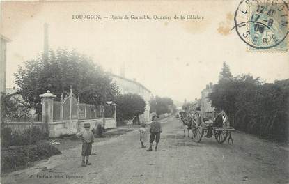 CPA FRANCE 38 " Bourgoin, Route de Grenoble quartier de la Calabre"