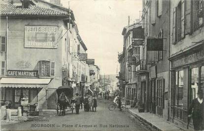 CPA FRANCE 38 " Bourgoin, Place d'Armes et Rue Nationale"