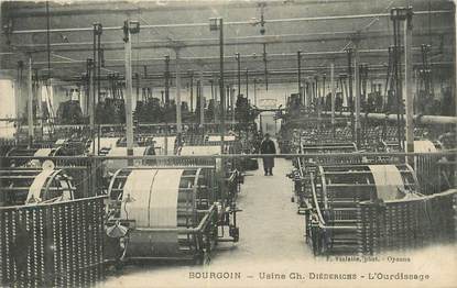 CPA FRANCE 38 " Bourgoin, Usine Ch Diéderichs, l'Ourdissage"