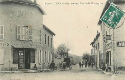 CPA FRANCE 38 " St Chef, Les Molles, route de Bourgoin"