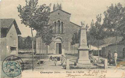 CPA FRANCE 38 "Champier, Place de l'église"
