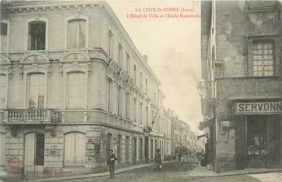 CPA FRANCE 38 " La Côte St André, L'Hôtel de Ville et l'école maternelle"