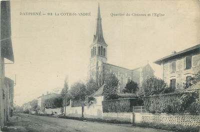 CPA FRANCE 38 " La Côte St André, Quartier du Chuzeau et l'église"