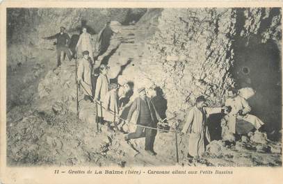 CPA FRANCE 38 " La Balme les Grottes, Les grottes, caravane allant aux petits bassins"