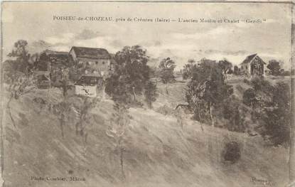 CPA FRANCE 38 " Poisieu de Chozeau, L'ancien moulin et le chalet Ger Si"