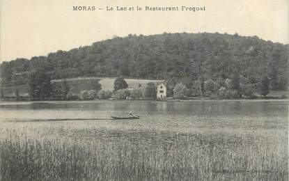 CPA FRANCE 38 " Moras, Le lac et les restaurant Froquai"
