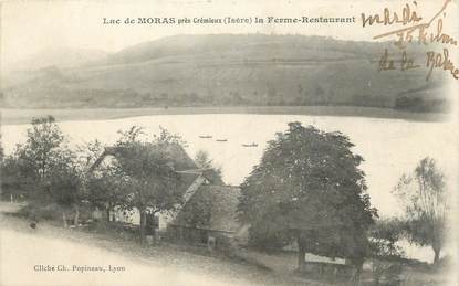 CPA FRANCE 38 " Moras, Le lac, la ferme restaurant"