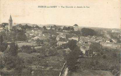 CPA FRANCE 38 " Hières sur Amby, Vue générale et chemin du lac"