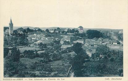 CPA FRANCE 38 " Hières sur Amby, Vue générale et le Chemin du Lac"