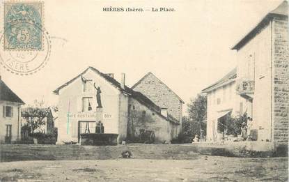 CPA FRANCE 38 " Hières, La place"