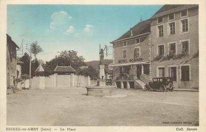 CPA FRANCE 38 " Hières sur Amby, La place"