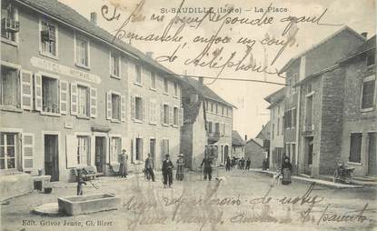 CPA FRANCE 38 " St Baudille, La place"