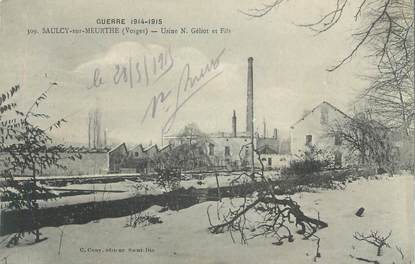 CPA FRANCE 88 " Saulcy sur Meurthe, L'usine Géliot et Fils" / GUERRE DE 1914-1915