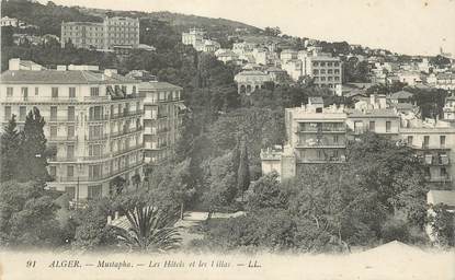 CPA ALGERIE "Alger Mustapha, Hotels et Villas"
