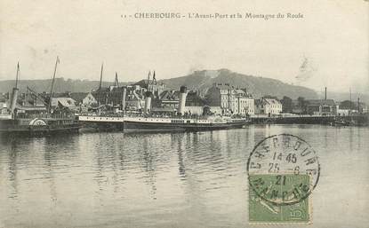 CPA  FRANCE 50 "Cherbourg, l'Avant Port et la Montagne du Roule "